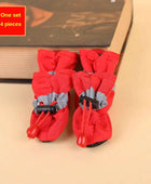 Pet Dog shoes Waterproof chihuahua Anti-slip boots Red / 2 - ihavepaws.com