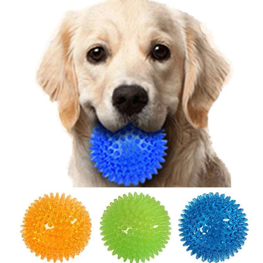 Pet Dog Toys Cat Puppy Sounding Toy Polka Squeaky Tooth Cleaning Ball - IHavePaws