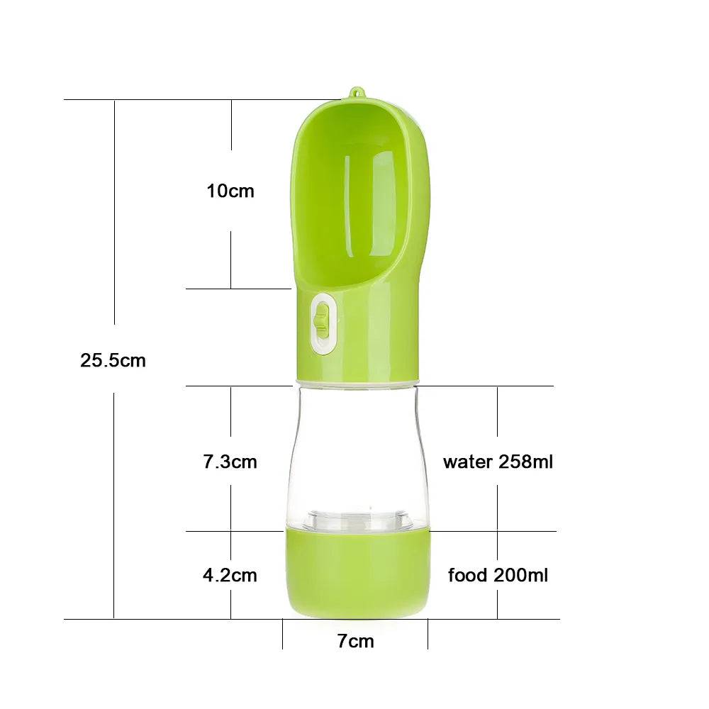 Dog Portable Water Bottle Feeder Food Water Green - IHavePaws
