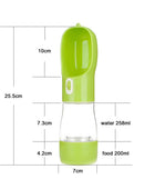 Dog Portable Water Bottle Feeder Food Water Green - IHavePaws