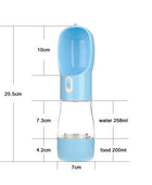 Dog Portable Water Bottle Feeder Food Water Blue - IHavePaws