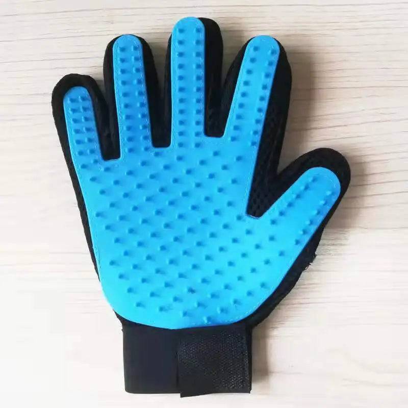 Pet Grooming 2 sided glove for Dog, Cat, Rabbit Fur Sky Blue Right - ihavepaws.com