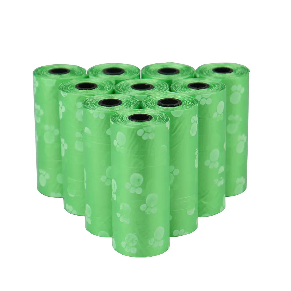 Pet Poop Bags Disposable Dog Waste Bags 5 Roll Green - ihavepaws.com