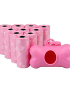 Pet Poop Bags Disposable Dog Waste Bags 6Pcs Set Pink - ihavepaws.com