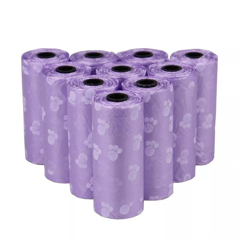 Pet Poop Bags Disposable Dog Waste Bags 5 Roll Purple - ihavepaws.com