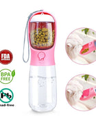Portable Dog Water Bottle Feeder and Waterer Pink / 300ml - IHavePaws