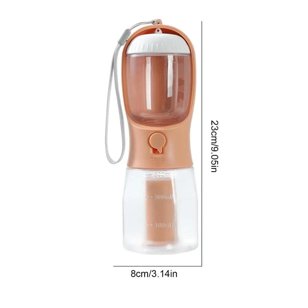 Portable Dog Water Bottle with Food Dispenser and Waste Bag Dispenser B - IHavePaws