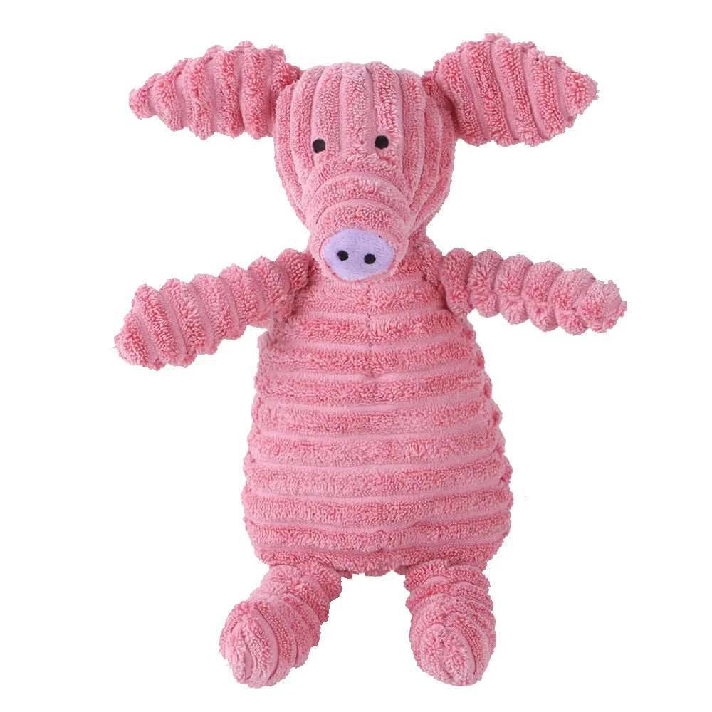Plush Dog Toys Corduroy for Small Medium Dogs Pink Pig - IHavePaws