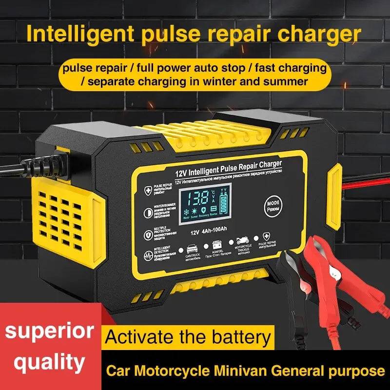 Intelligent 12V/24V Dual Voltage Car Element Charger with LCD Display - IHavePaws