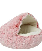 Soft plush round Cave Bed for cat or dog 🎀 Pink Short Velvet / 🐈 16x16in(40x40cm) - IHavePaws