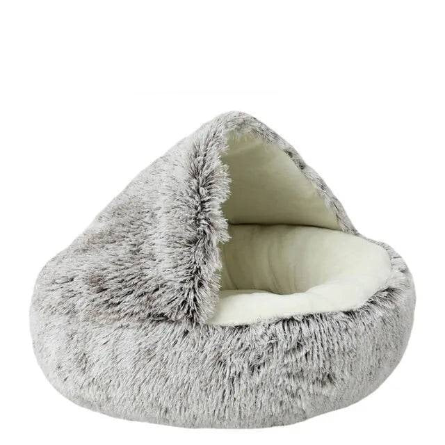 Soft plush round Cave Bed for cat or dog 🟤 Brown Short Velvet / 🐈‍⬛ 20x20in(50×50cm) - IHavePaws