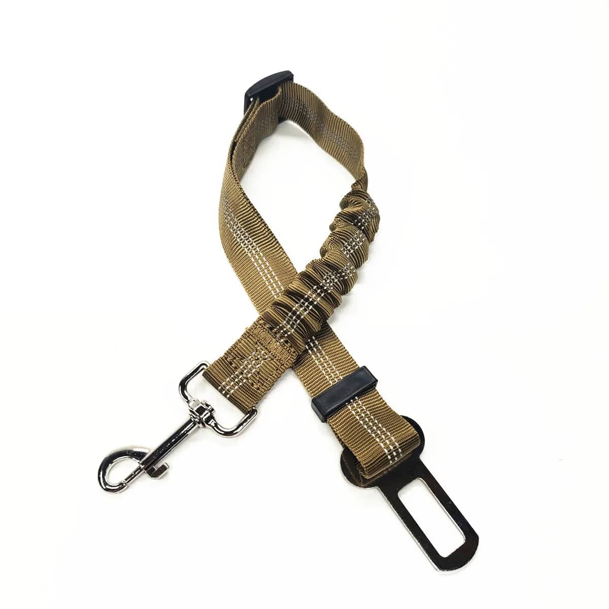 Reliable safety line with a security mechanism for dogs and cats Stretchable Khaki - IHavePaws