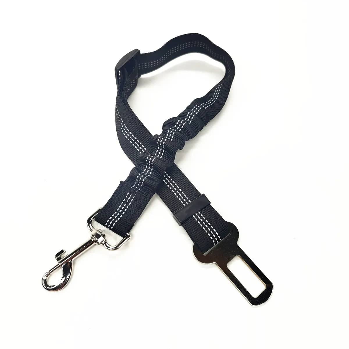 Reliable safety line with a security mechanism for dogs and cats StretchableBlack - IHavePaws
