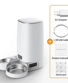 ROJECO Automatic Cat Feeder Pet Smart Cat Food Kibble Dispenser Remote Control WiFi Button Double Bowl / 4L - IHavePaws