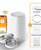 ROJECO Automatic Cat Feeder Pet Smart Cat Food Kibble Dispenser Remote Control WiFi WiFi Double Bowl / 4L - IHavePaws