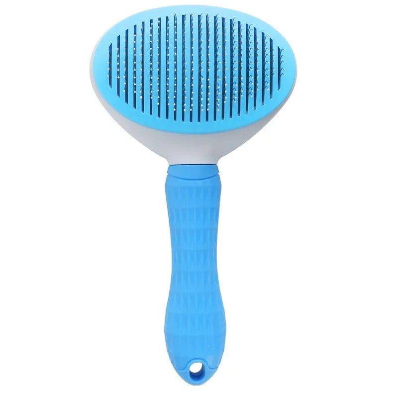Self-cleaning pet hair remover brush: grooming tool for dogs and cats - dematting comb Blue - IHavePaws