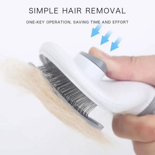 Self-cleaning pet hair remover brush: grooming tool for dogs and cats - dematting comb Gray - IHavePaws