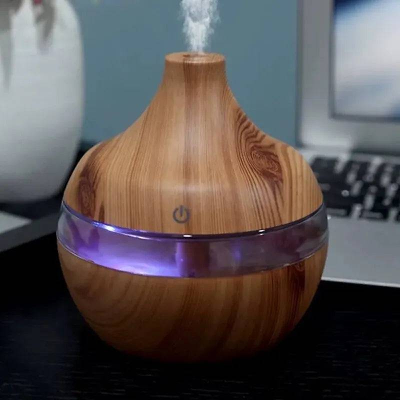 SereniMist Wood Grain USB Humidifier: Tranquil Atmosphere On-Demand! 🌿 - IHavePaws