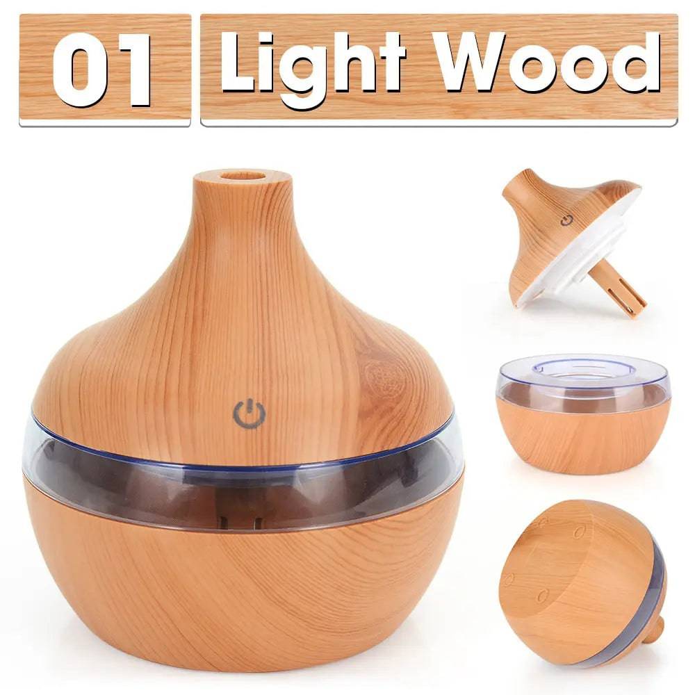 SereniMist Wood Grain USB Humidifier: Tranquil Atmosphere On-Demand! 🌿 Light - IHavePaws