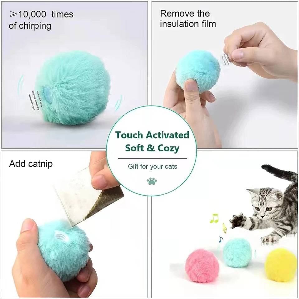 Smart Cat Toys Interactive Plush Ball - Electric Catnip Training Toy - IHavePaws
