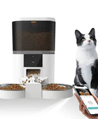 Ultimate Remote Pet Feeder with Camera & App Control for Cats and Dogs White double bowl - IHavePaws