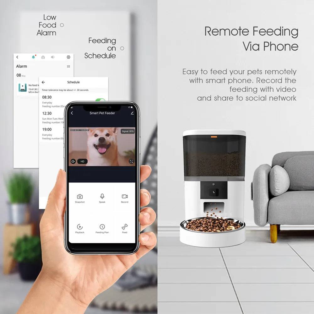 Ultimate Remote Pet Feeder with Camera & App Control for Cats and Dogs - IHavePaws