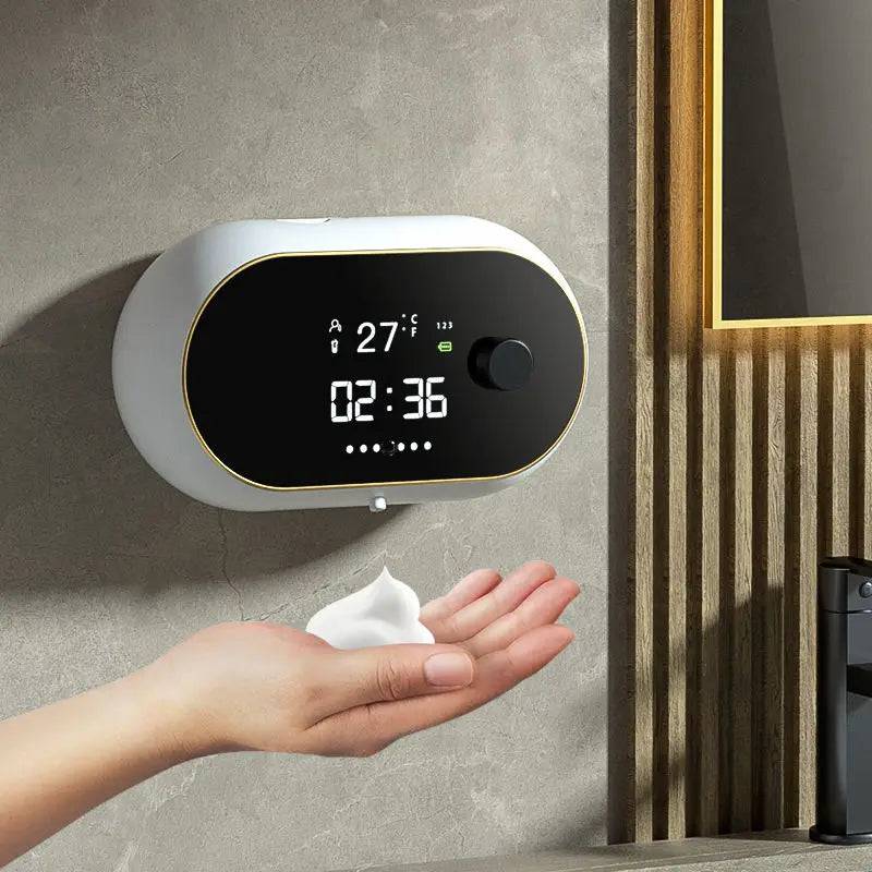 Creative Liquid Foam Soap Dispenser with Time and Temperature Display White - IHavePaws