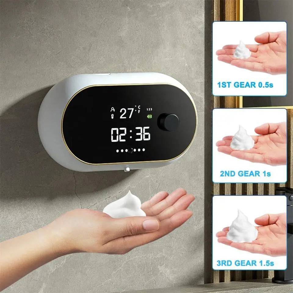 Creative Liquid Foam Soap Dispenser with Time and Temperature Display - IHavePaws