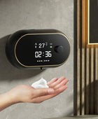 Creative Liquid Foam Soap Dispenser with Time and Temperature Display Black - IHavePaws