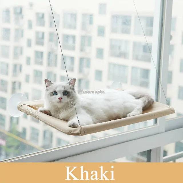 Elite Window Hammock for Your Cat Khaki - IHavePaws
