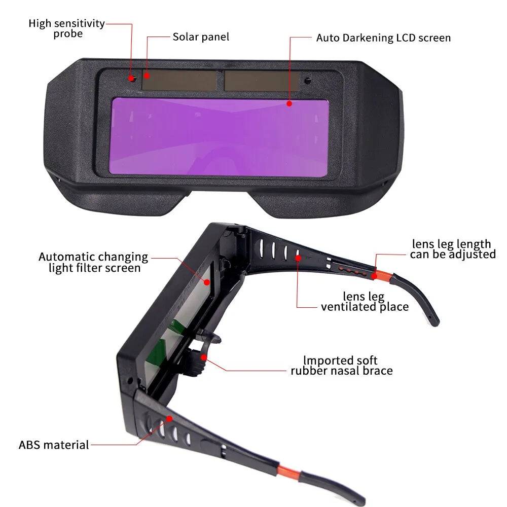 Solar Powered Welding Helmet Auto Darkening Goggles - IHavePaws