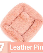 CozyHaven Square Cat's House Bed Leather Pink / S 43x35x20cm - IHavePaws