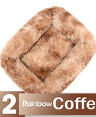 CozyHaven Square Cat's House Bed Rainbow Coffee / S 43x35x20cm - IHavePaws