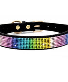 Suede Fiber Crystal Dog Collar Comfortable Glitter Rhinestone Black Colorful / XS - IHavePaws