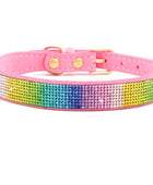 Suede Fiber Crystal Dog Collar Comfortable Glitter Rhinestone Pink Colorful / XS - IHavePaws