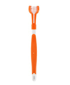 Three Sided Dog Toothbrush Three-Head Multi-angle Orange - IHavePaws