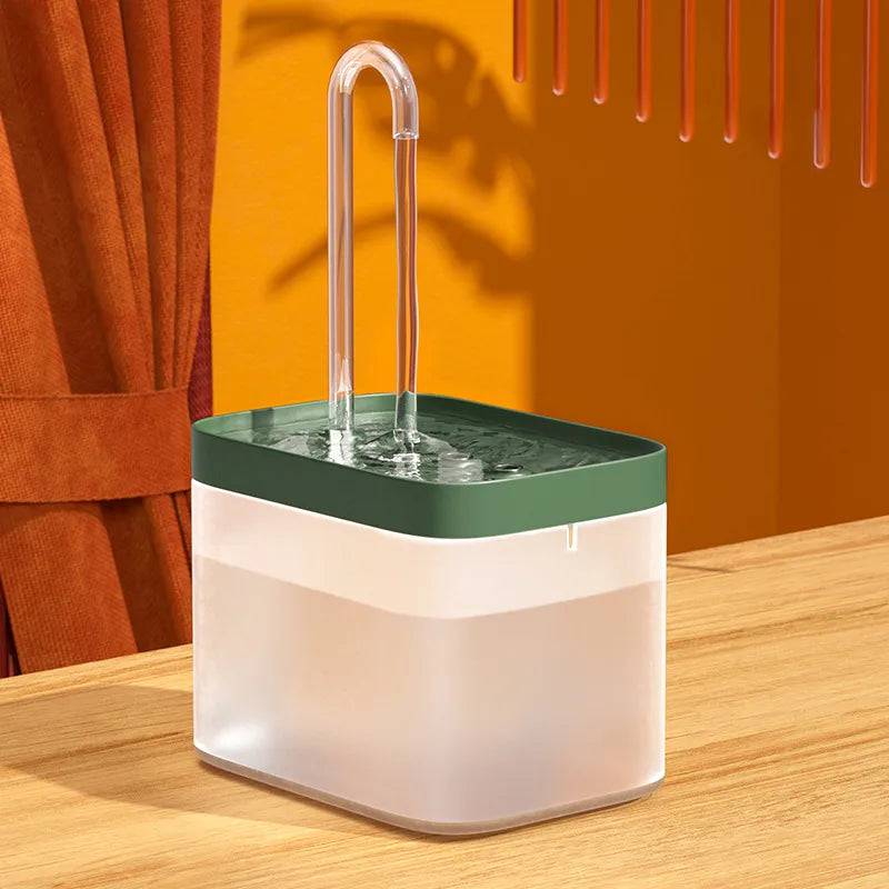 Ultra-Quiet 1.5L Water Fountain for cats and dogs Green white / USB Plug - IHavePaws